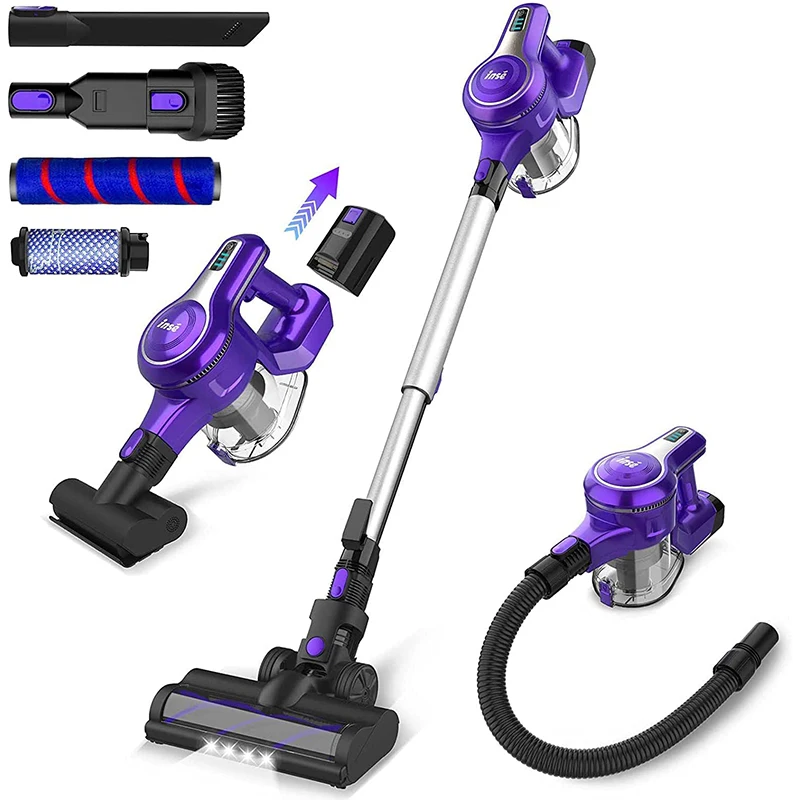 

INSE S6 23Kpa Cordless Vacuum Cleaner Up to 45min Runtime, Rechargeable Battery Vacuum, Lightweight Vacuum for Carpet Pet Hair