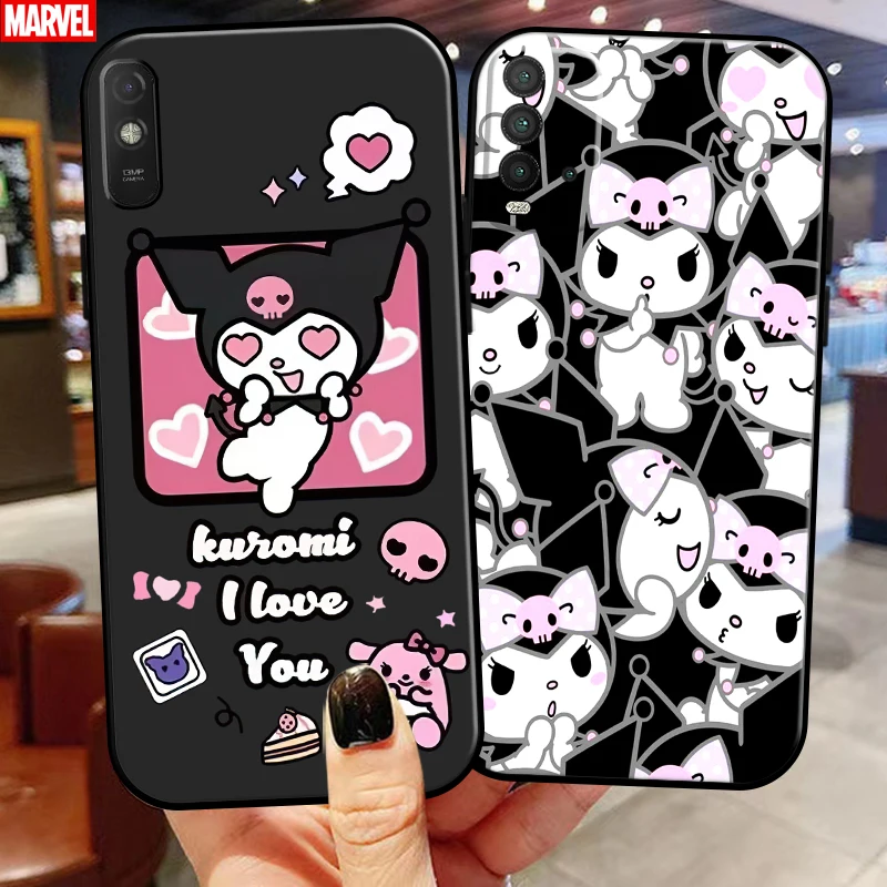 

Cute Cartoon Sanrio Kuromi For Xiaomi Redmi Note 10 10S 10T 10 9 9T 9S Pro 5G Redmi 10 9 9T 9A 9C Phone Case Soft Back