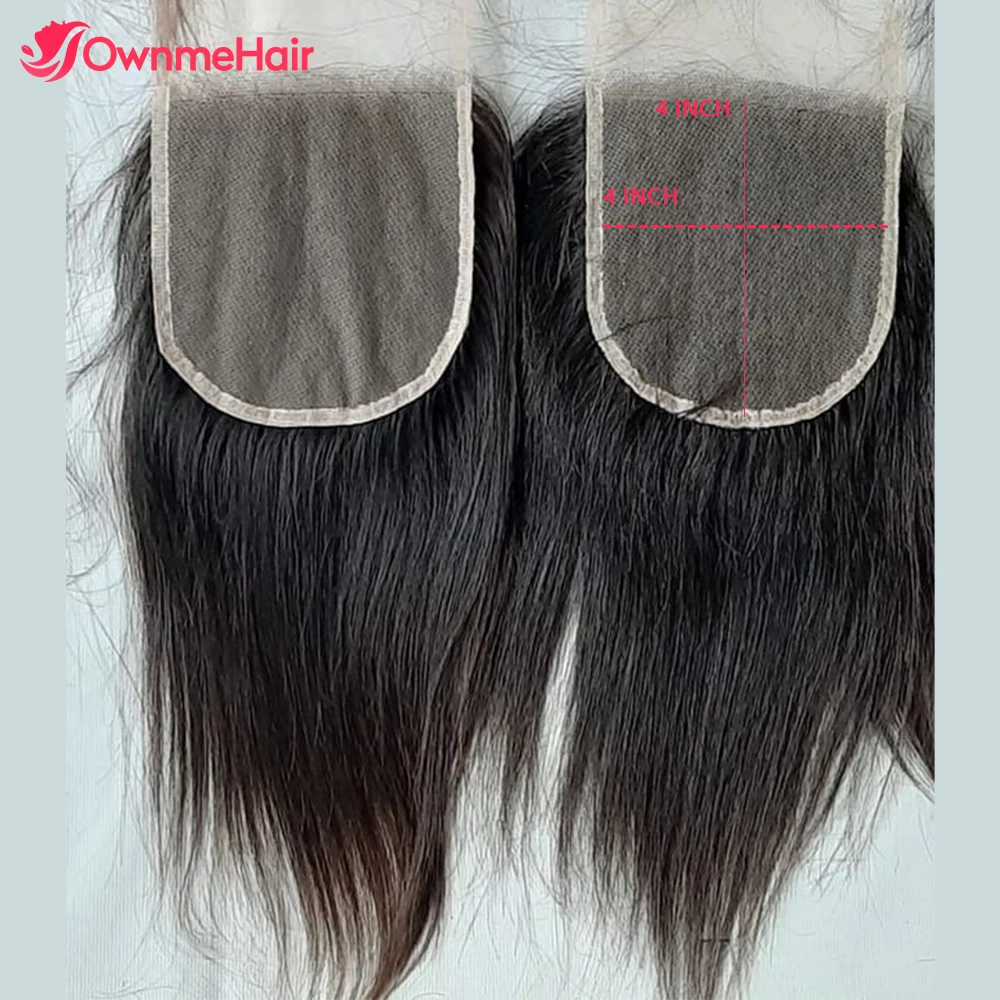 

Transparent 4x4 5x5 Lace Frontal Closure Only 100% Human Hair Straight Closure Hand Tied Lace Closure Pre Plucked With Baby Hair