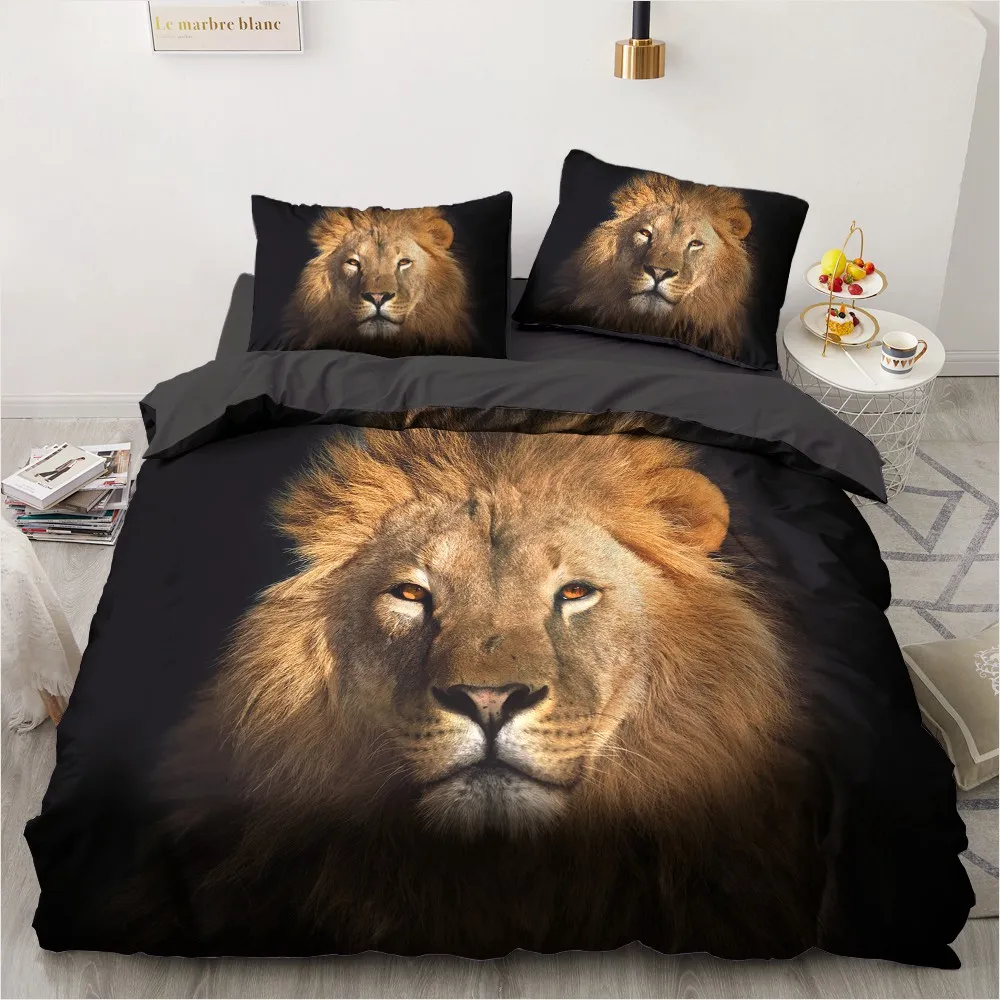 

3D Bedding Sets Lion Camel Quilt Cover Set Comforter Bed 3-piece Pillowcase King Queen Full Size 203*230cm Home Texitle
