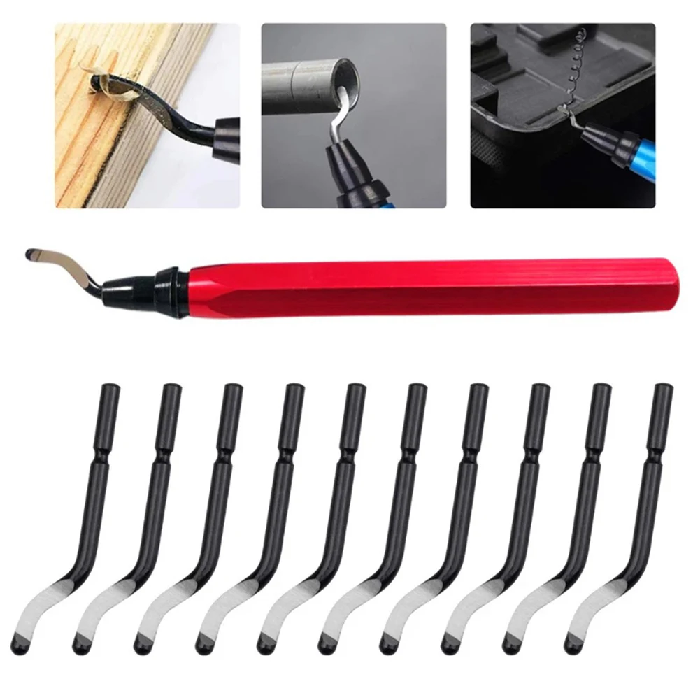 

RB1000 Handle Burr Metal Deburring Tool Handle Remover Cutting Tool With 10pcs Rotary Deburring Blades Hand Tools