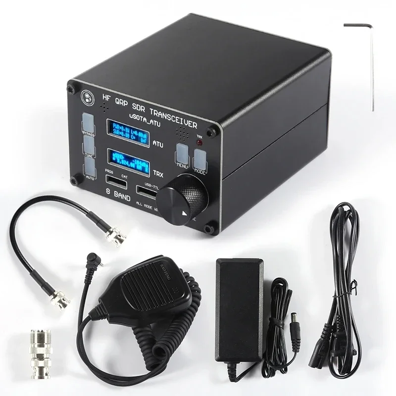 Фото Трансивер SDR USDX от CHKJ, всережимный, 8-диапазонный, для КВ-радио, QRP CW, со встроенным тюнером антенны ATU-100, двойным OLED-дисплеем №2