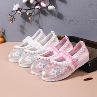 childrens hanfu shoes pearl girl summer delicate embroidered shoes mesh baby retro performance kids fashion breathable 2022 new