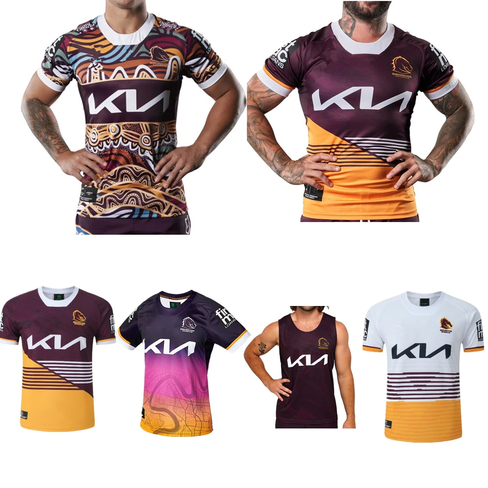 

Australia 2023 2024 Brisbane Broncos INDIGENOUS CITY rugby jersey brisbane broncos home away rugby shirt Custom name and number