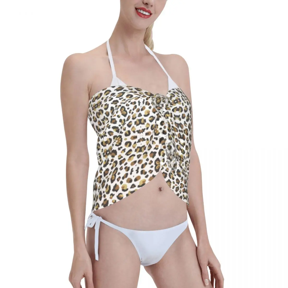 

Sexy Chiffon Swimwear Pareo Scarf Leopard Gold Cover Up Wrap Kaftan Sarong Skirts Cheetah See Through Beach Wear Swimsuit Bikini