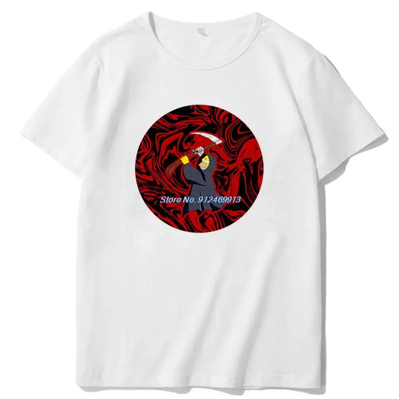 

Homer Grim Reaper graphic t shirts Men Short Sleeve Shirt Tees Tops Harajuku Streetwear Summer Men's clothing