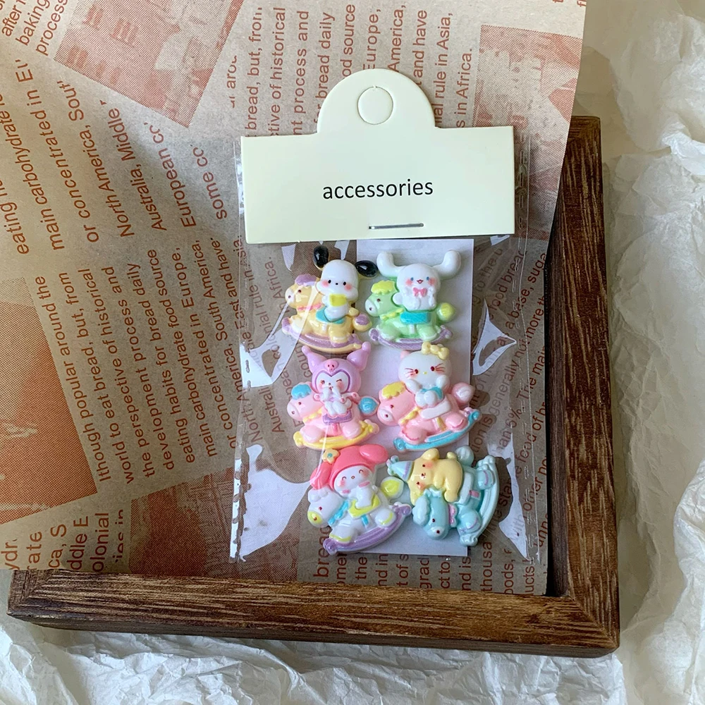 Diy Kawaii Paster Sanrio Ccartoon Hello Kitty Kuromi Cinnamoroll pompurin Gallop On Horse Phone Windows Cup Parts