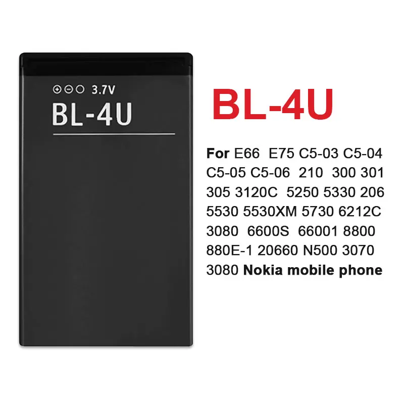 Фото BL-4U Bl4U Аккумулятор 1000 мАч Литий-ионные аккумуляторы для мобильных телефонов Nokia 210 5250 5530 E66 E75 5330 5730 6212C 8800 2060 C5-03 №5