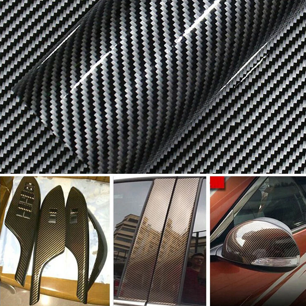Автомобильные наклейки и Переводные картинки 30/50x600 см, 2D углеродное волокно, самодельная виниловая пленка, оберточный лист, рулон виниловых самоклеющихся наклеек, автомобильные аксессуары
