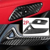 2pcs100 original carbon fiber sticker for chevrolet corvette 2014 2019 interior door handle decoration car modification sticker