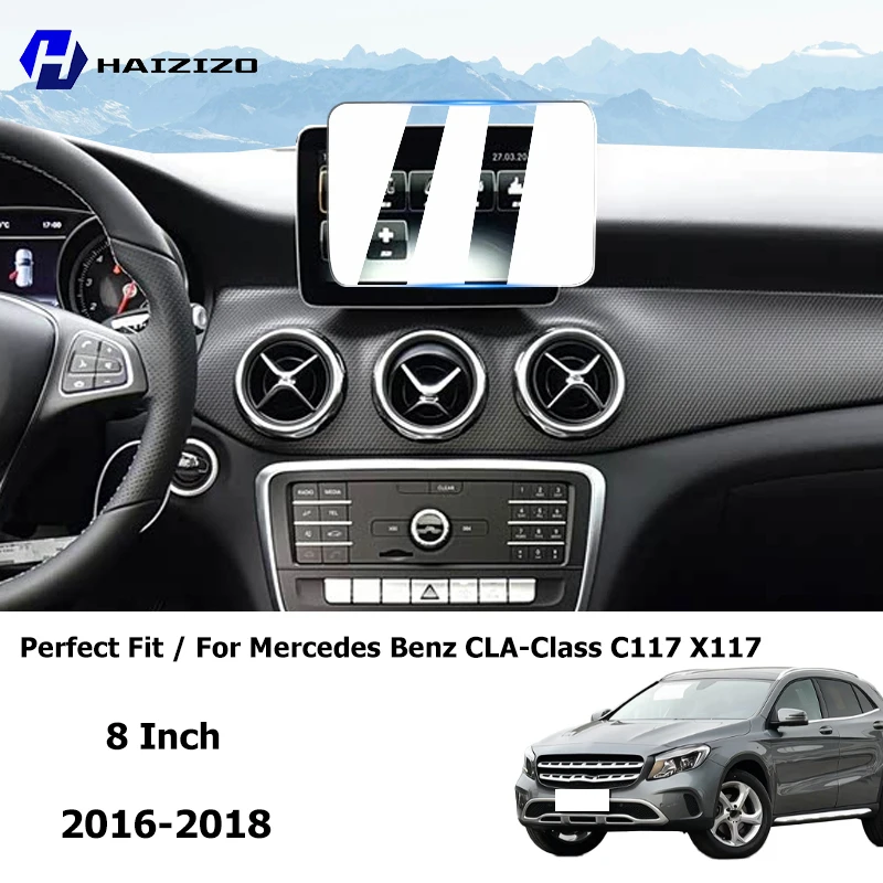 Фото Для Mercedes Benz CLA-Class C117 X117 2016-2018 защитная пленка для ЖК-экрана с защитой от отпечатков пальцев, пленка из закаленного стекла для GPS-навигации №1