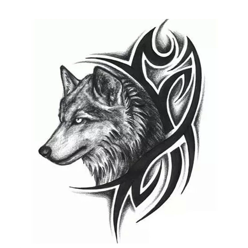 

Creative Personality Wolf Head Car Sticker PVC Fashion Body Cover Scratches Accessories Auto Decals Motorcycle Laptop Decoration