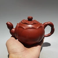 6 chinese yixing zisha pottery lotus leaf shape lotus root pot teapot purple clay pot kettle red mud ornaments gather fortune