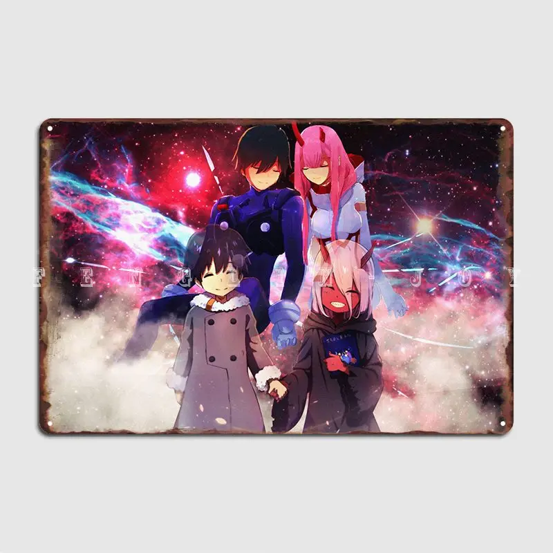 

Darling In The Franxx Poster Metal Plaque Decoration Cinema Kitchen Bar Cave Poster Tin Sign Posters