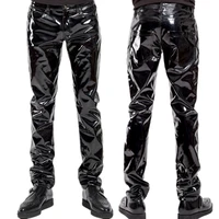 shiny pvc latex trousers men motorcycle black mens pants fashion faux leather riding waterproof motor biker male street pants