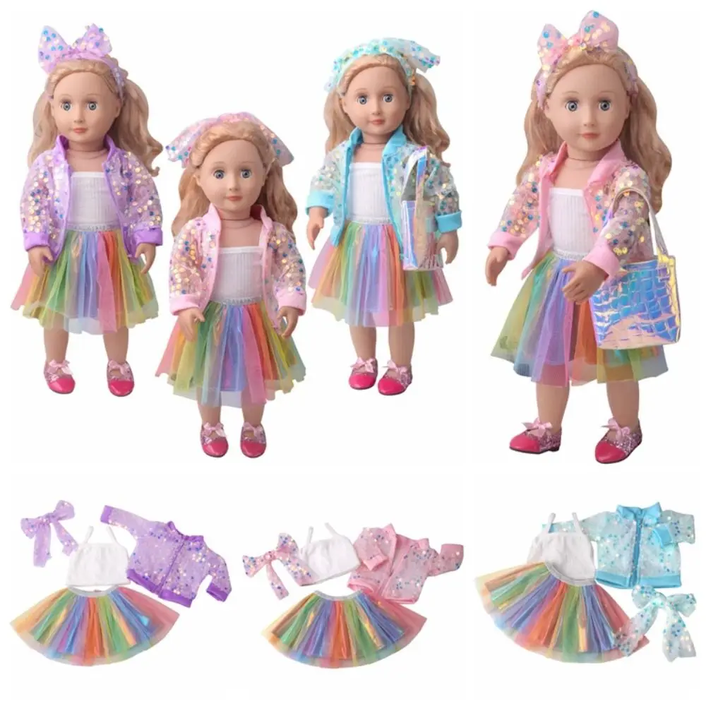 

Baby clothes for doll fit 43 cm new doll accessories Fashion sequined jackets and dresses Christmas gifts for kids