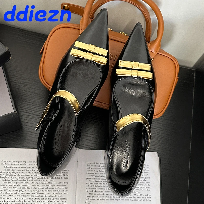 

Женская обувь, туфли мэри джейн для женщин, весна-осень, модные туфли с острым носком и бантом-бабочкой В Стиле Лолита, женские туфли на каблуке