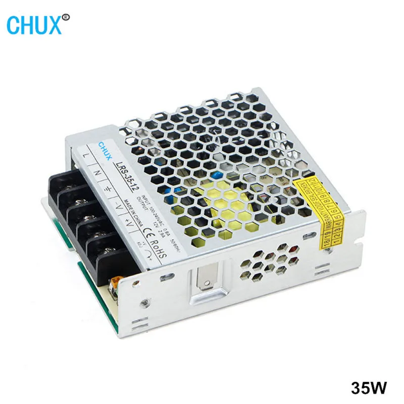 CHUX тонкий импульсный источник питания 35 Вт 5 в 12 В 24 в 36 в 48 В постоянного тока