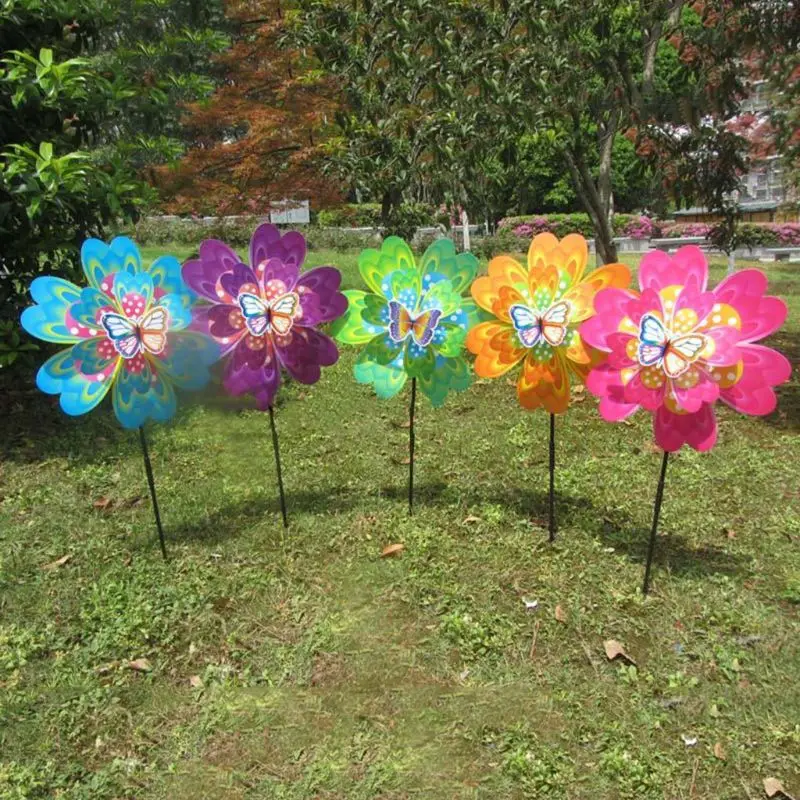 

New Arrival Wind Spinner Windmill Toys Garden Decoration Insect Cartoon Butterfly Kids Children Toy Gifts Yard Wheel Pinwheel