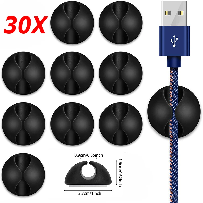 

USB Cable Organizer Clips Management Cable Protector Ties Cord Holder for IPhone Xiaomi Earphone Mouse Clip Tape Wire Winder