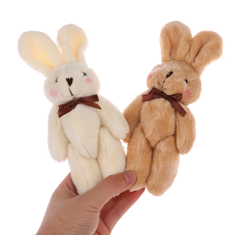 

1Pcs Cute Soft Mini Joint Rabbit Pendant Plush Bunny For Key Chain Bouquet Toy Doll DIY Ornaments Gifts
