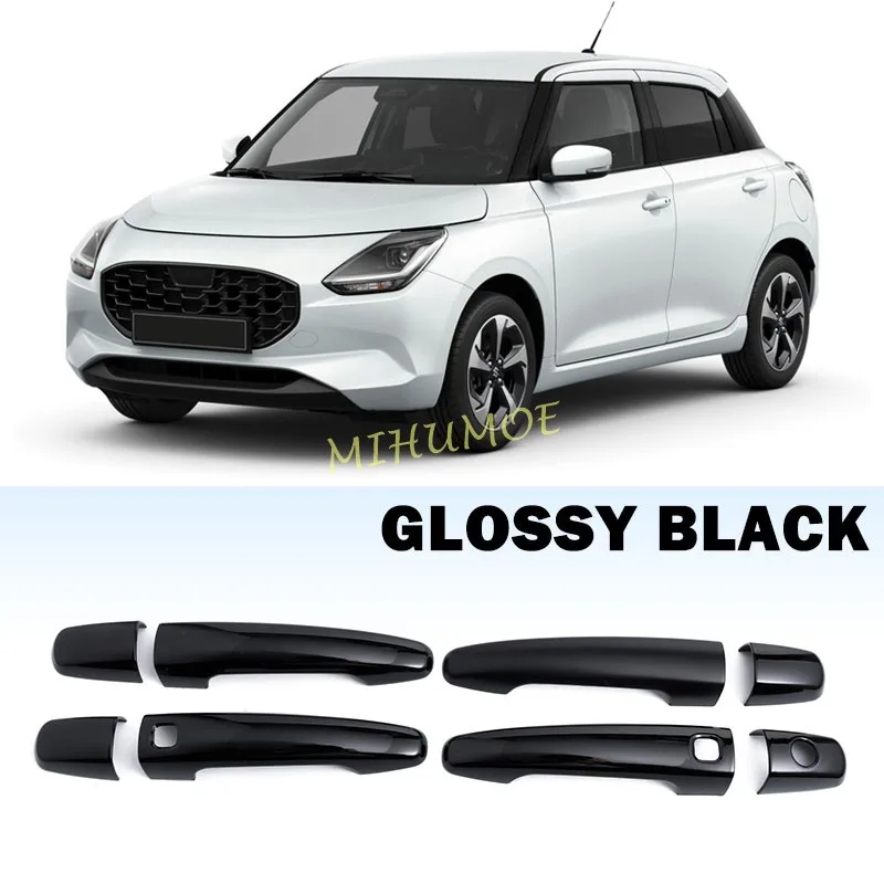 Для Suzuki Swift 2024-2025 глянцевая черная полоса дверной ручки накладка аксессуары