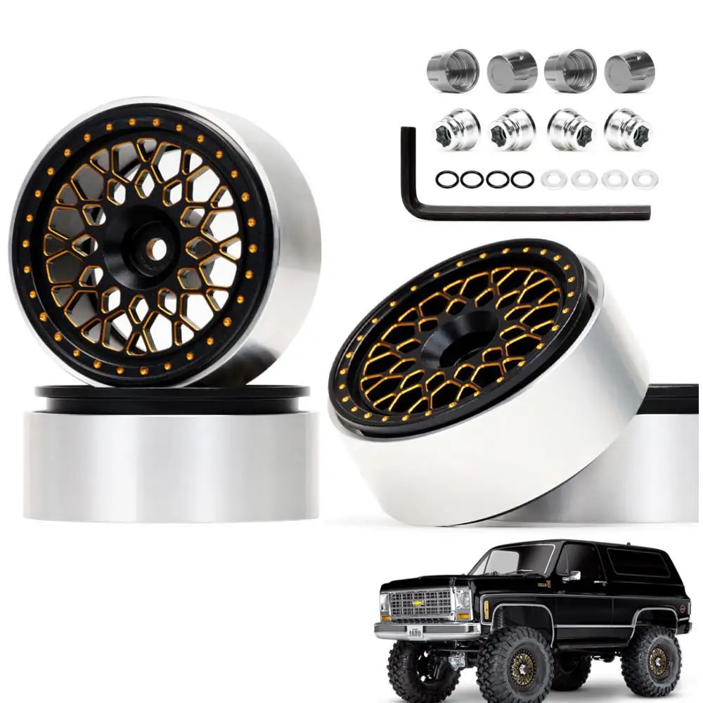 

Колесные диски Beadlock 1,9 дюйма 4 шт., ступица для радиоуправляемого гусеничного автомобиля 1/10, Axial Scx10 Axi03007 Tamiya Trx4 Redcat Kyosho D90 D110 Mst