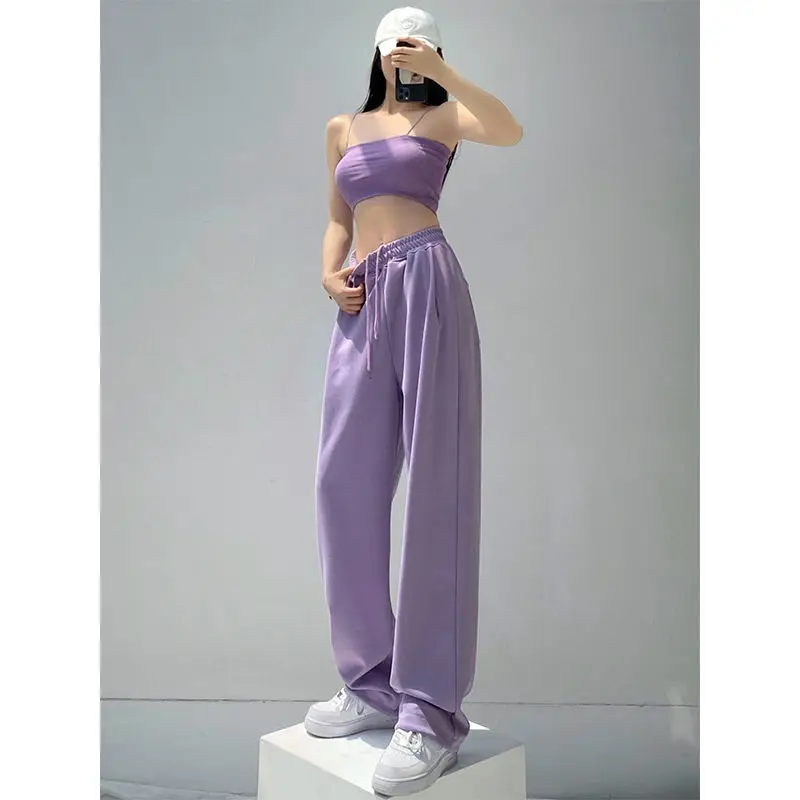 Casual Trousers for Women Jogging Woman Sweat Sports Pants 2022 Straight Trendeez Joggers Loose Purple Baggy Fashion Sweatpants