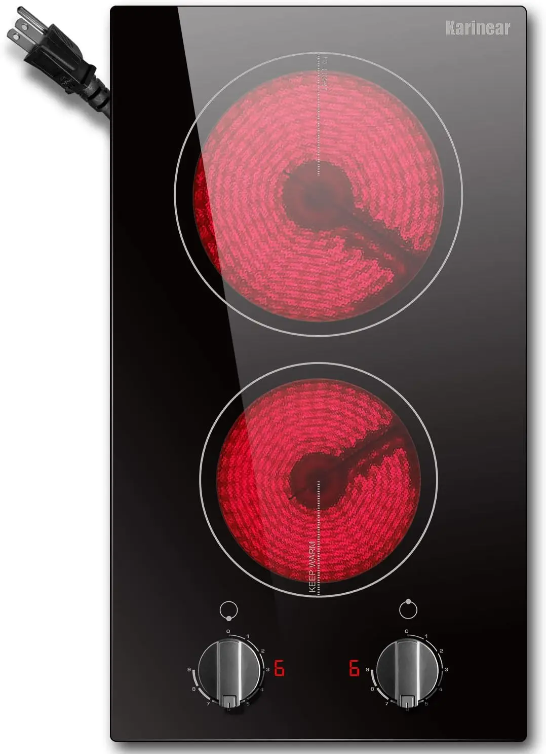 Электрическая варочная панель Karinear 110 В с 2 горелками, 12-дюймовая ...