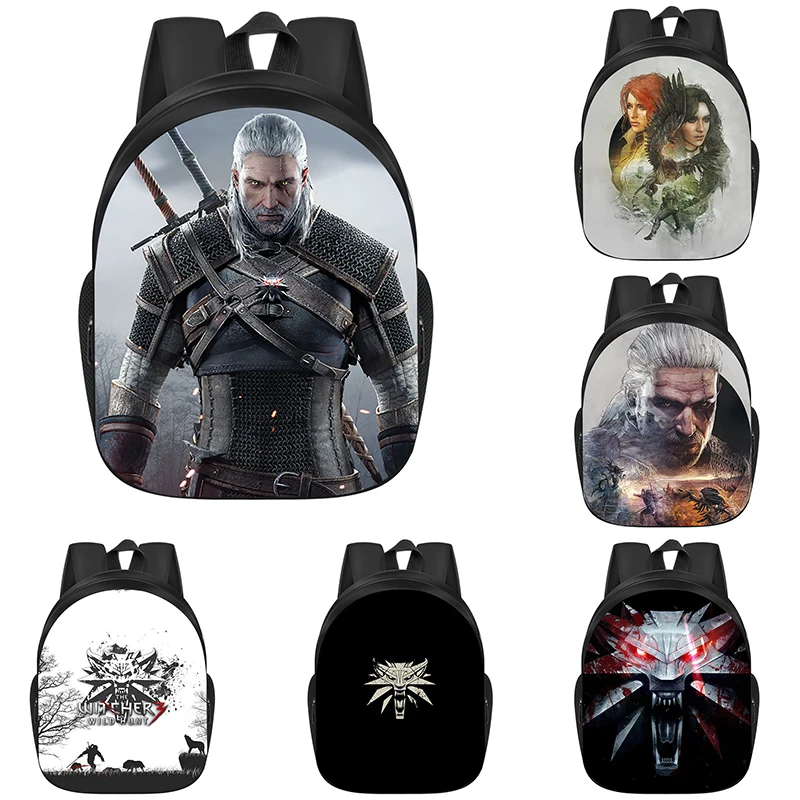 

The Witcher anime figure backpacks bag Graffiti toy Geralt Wolf head animes figures cosplay Backpack toys children brithday gift