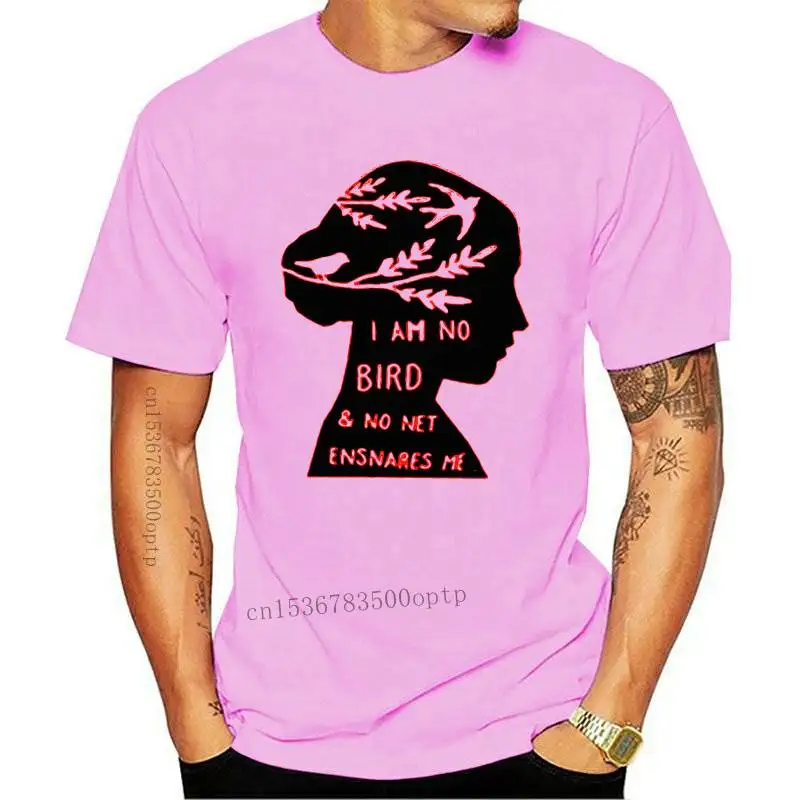 

Модная футболка со слоганом I Am No Bird No Net Ensnares Me, Стильная хлопковая футболка для влюбленных в книжку Tumblr, летние модные топы с карманами