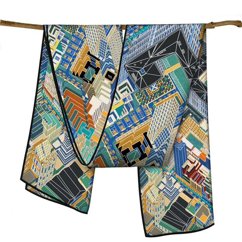 150*40 см Новый французский архитектура Парижа женский саржевый Универсальный