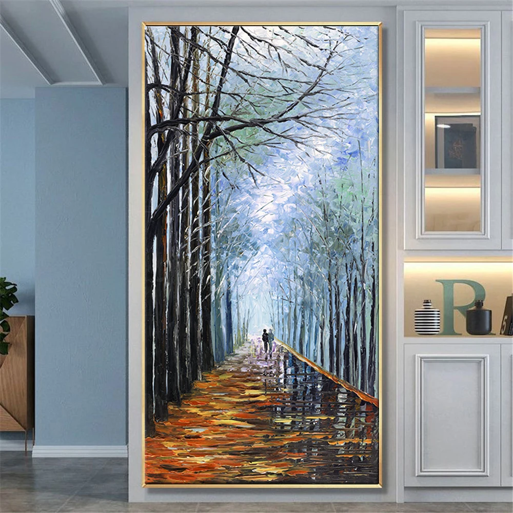 

Pue Hand Painted Canvas Oil Paintings Abstract Landscape Canvas Painting Thick Textured Paintings For Living Room Decor Mural