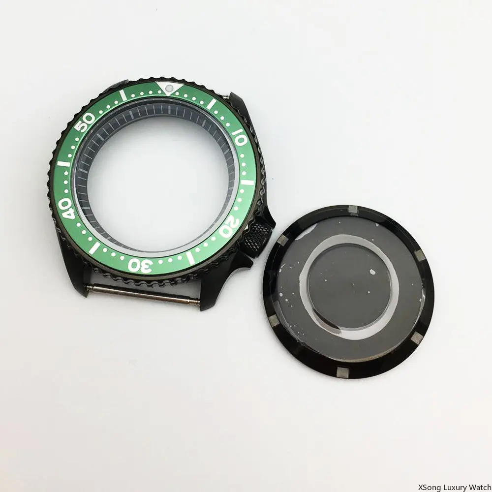 42mm fine SKX007 Cases Watch Case Men's Mechanical Watch Stainless Steel Cases Parts Sapphire Glass Fit nh35a nh36a Movement