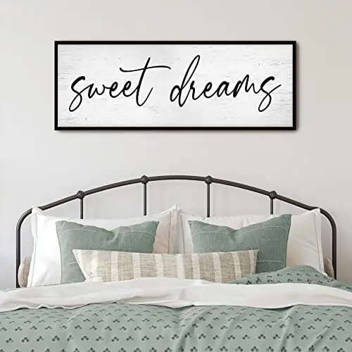 

Sweet Dreams Decor - 42\u201DX15\u201DSweet Dreams Framed Decor for Bedroom Decor Above Bed for bedroom Aesthetic And Minimal