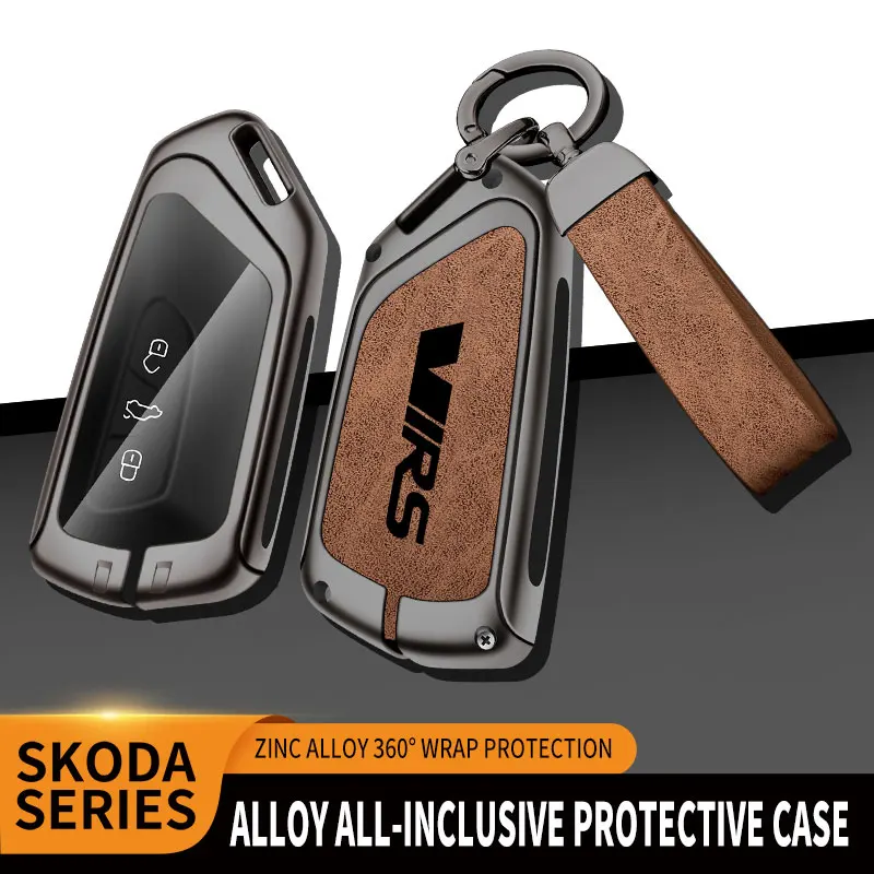 

Zinc Alloy Car Key Case For Skoda VRS Octavia Kamiq Kodiaq Karoq RS Superb Fabia Rapid Favorit For Škoda RS Key Protection Cover