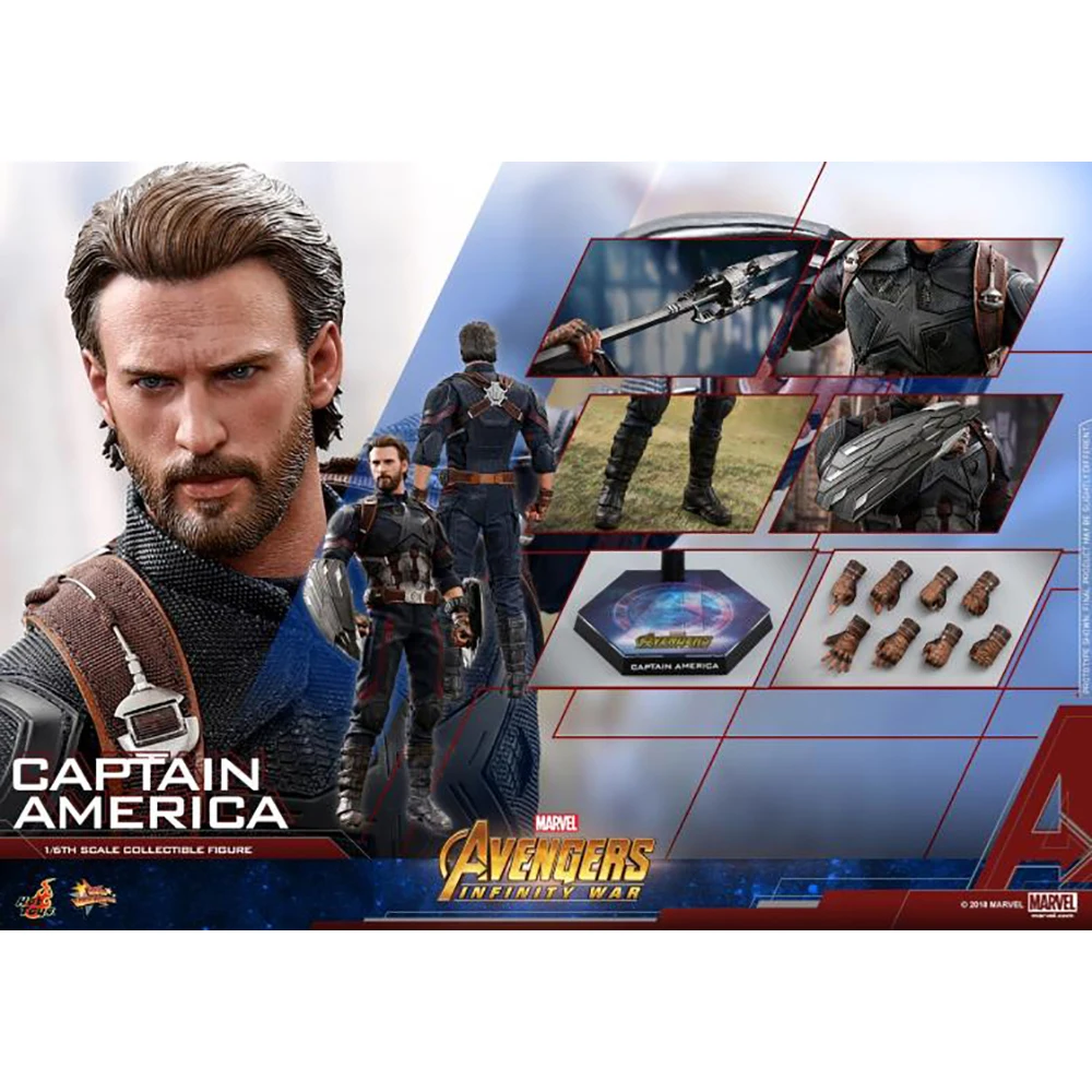 

Hottoys Original 1/6 Mms480 Captain America Steve Rogers Avengers: Infinity War Collectible Figure Action Model Toys Gift