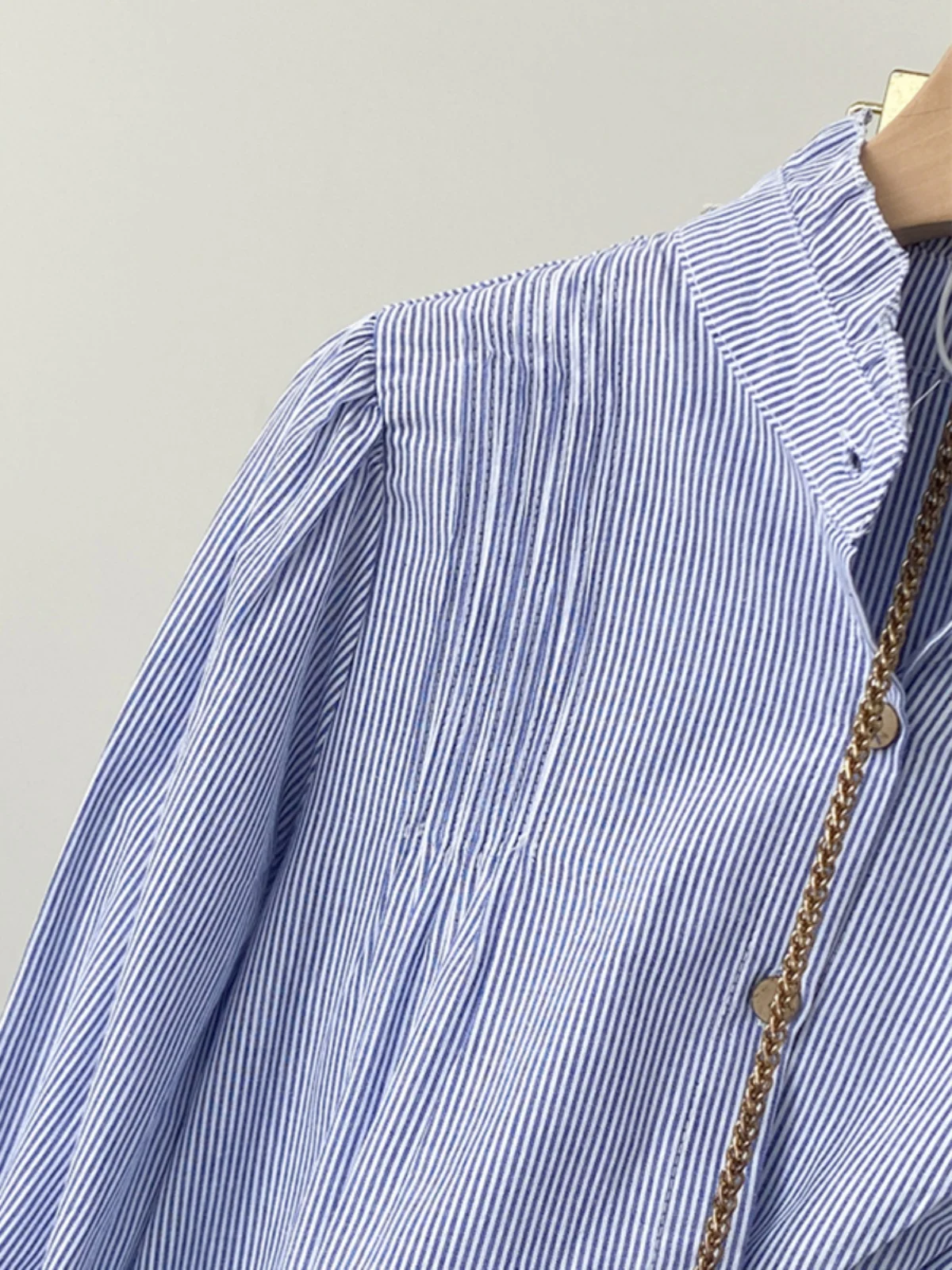 Рубашка женская с длинным рукавом и воротником листья лотоса