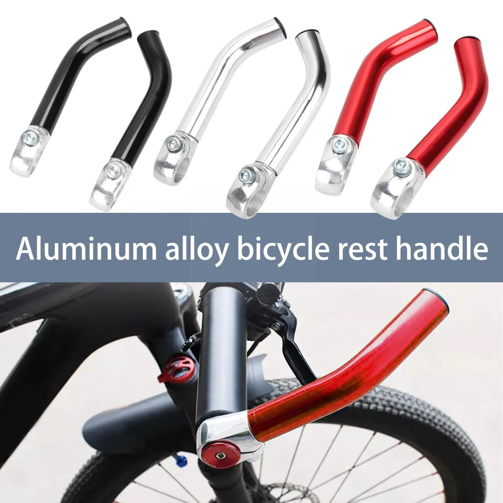 

1 Pair Aluminum Alloy Bicycle Rest Handle Ultralight Handlebars Deputy Secondary Handle Anti-slip Bike Lightweight F1O4