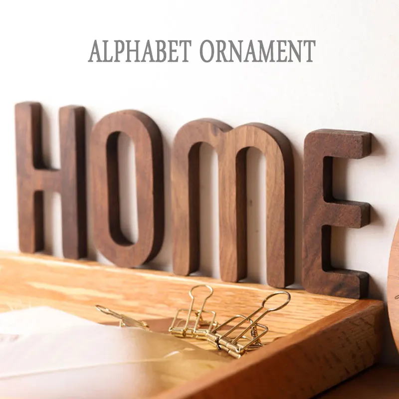 

Walnut Wood Decorative Letter Combination DIY Wall body Decor Word Home Decoration Accessories Cube Wooden Letters House Number