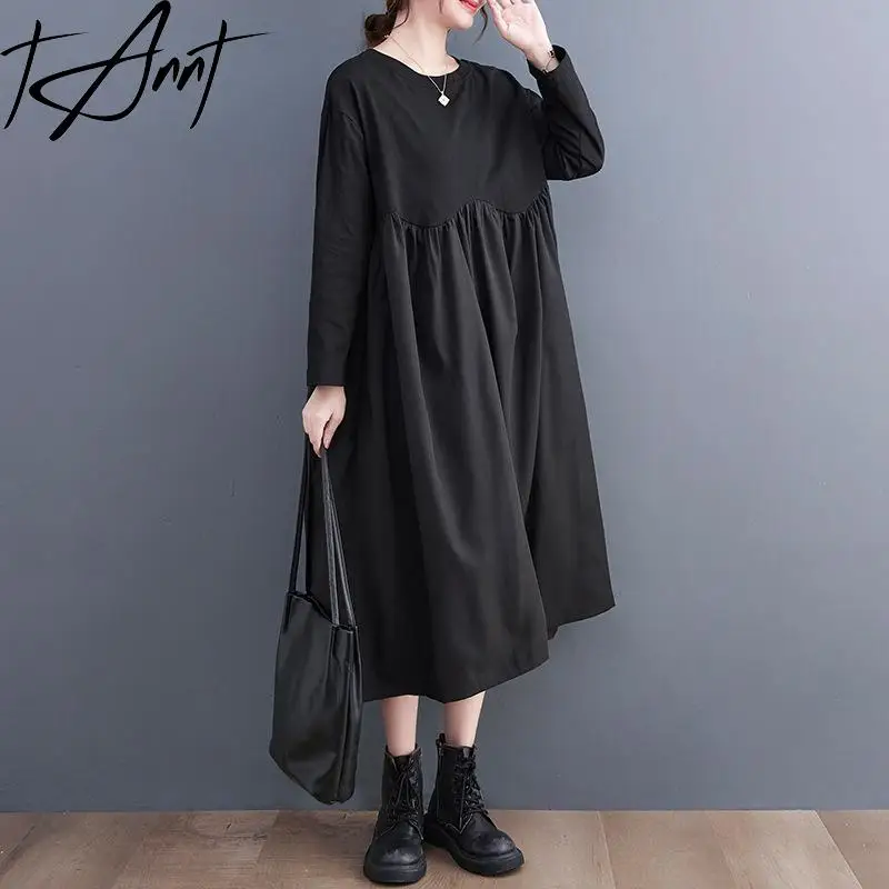 

Women Dress Long Sleeves Color Matching Loose Shirts Dresses Patchwork Irregular Leisure Long Dresses For Women 2023 New