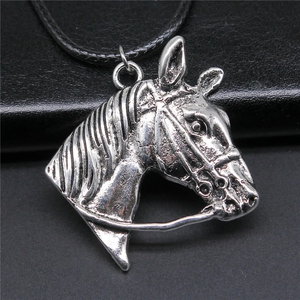 Винтажное ретро ожерелье из искусственной кожи в стиле унисекс, 2 цвета, 37x3, 6 мм