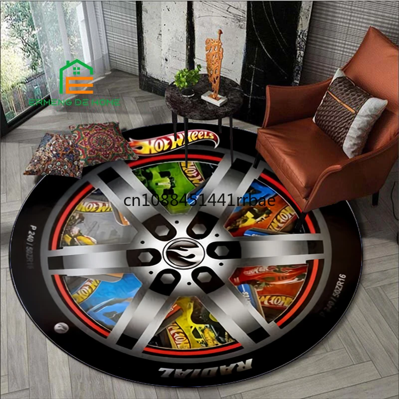 Hotwheels M-onster логотип грузовика круглый ковер коврики для гостиной спальни