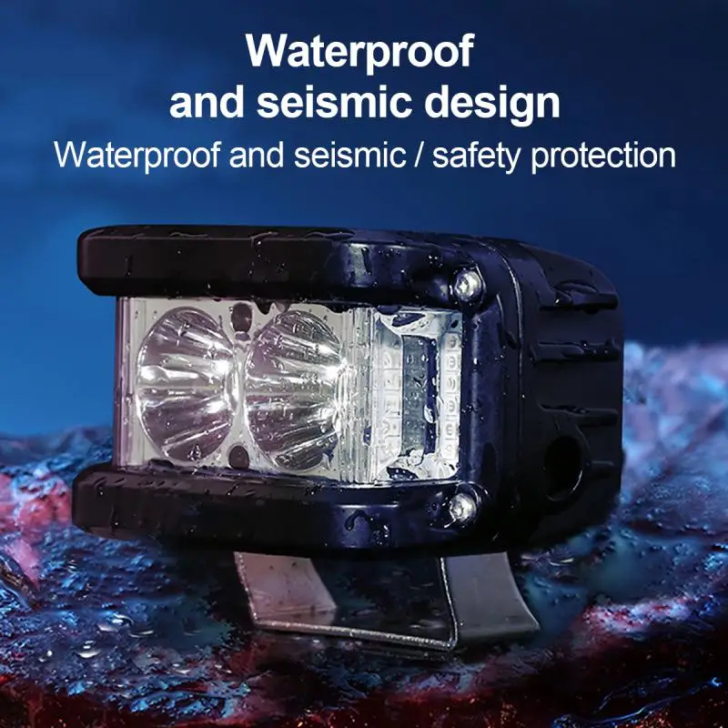 

Shockproof Warning Headlights Red And Blue Waterproof Universal Led Light Bar Headlight Car Accessories