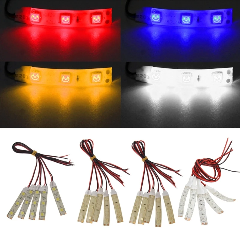 

3LED Fiber Atmosphere Lamp Source Car Interior Ambient Colorful Light 5050