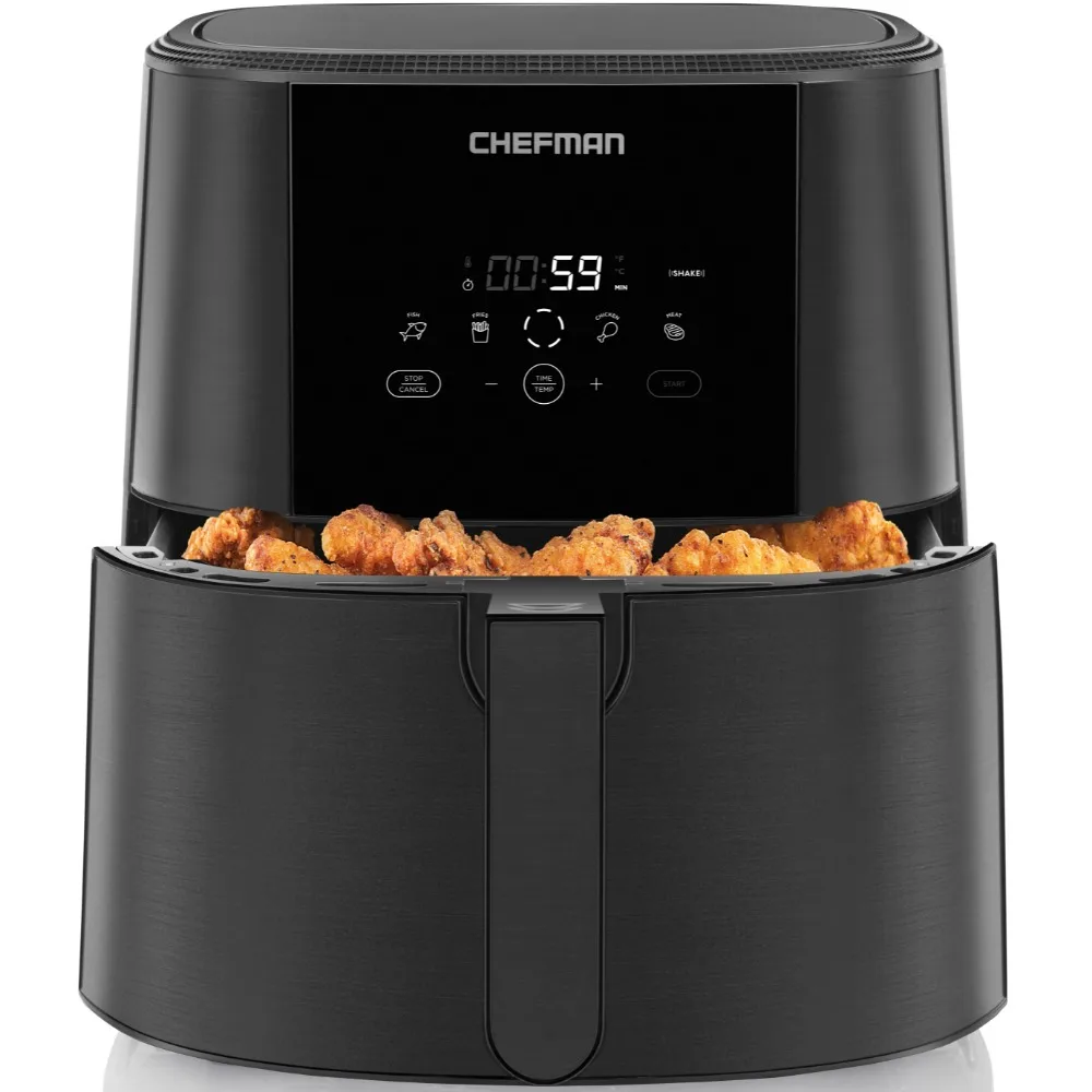 

Digital Air Fryer Countertop Adjustable Temperature 8 Quart with Four Built-In Presets