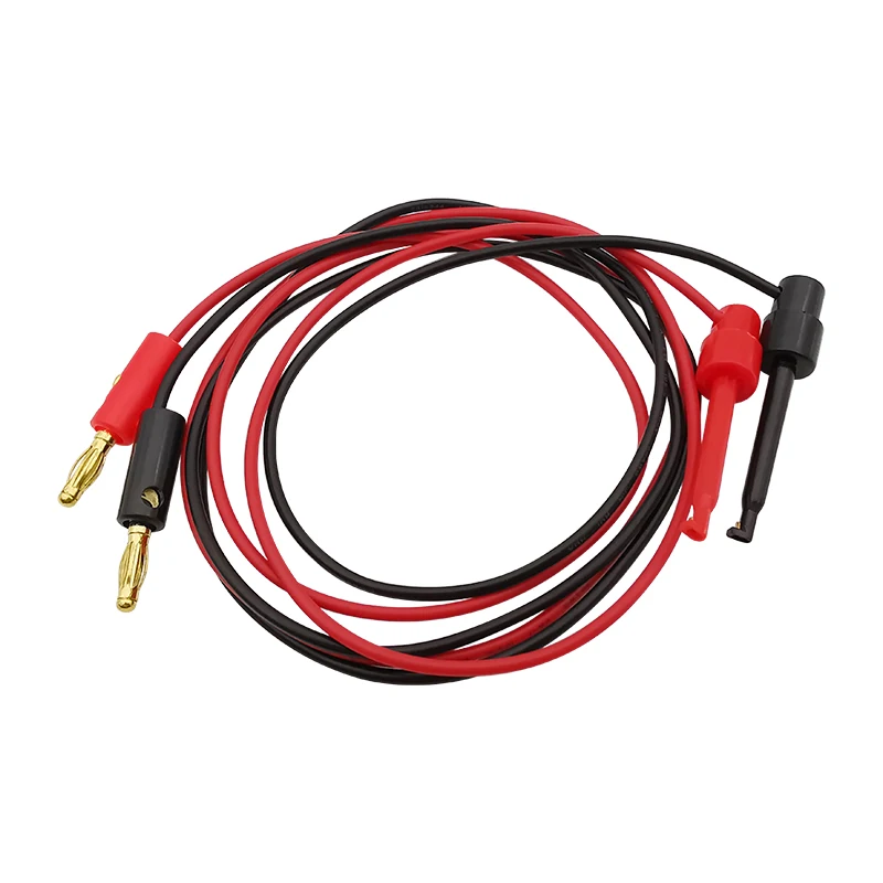 

1Pair 1M 4mm Banana Plug To Hook Clip Test Leads Wire Cable Connector For DIY Multimeter Electrical Testing Red Black