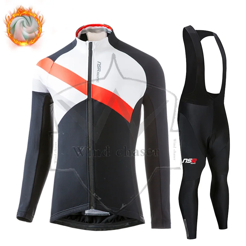 

NSR Winter Cycling Clothing Men Long Sleeve Fleece Cycling Jersey Breathable Ropa Ciclismo Invierno Hombre Keep warm Jersey
