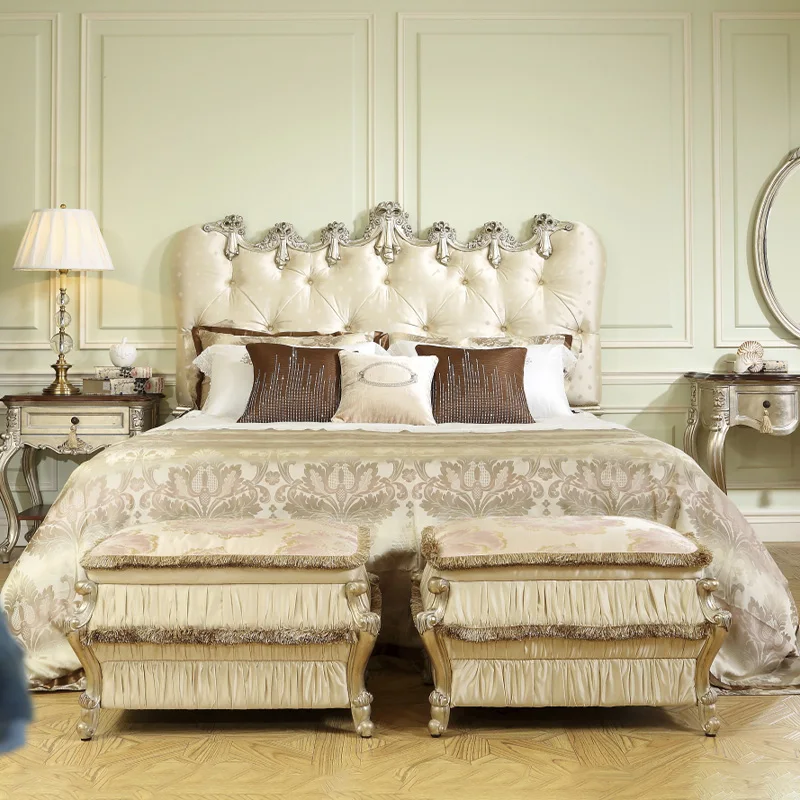 

Европейская роскошная кровать из массива дерева, двойная кровать принцессы, резная Свадебная кровать, 1,8 метра, вилла, спальня, мебель на заказ