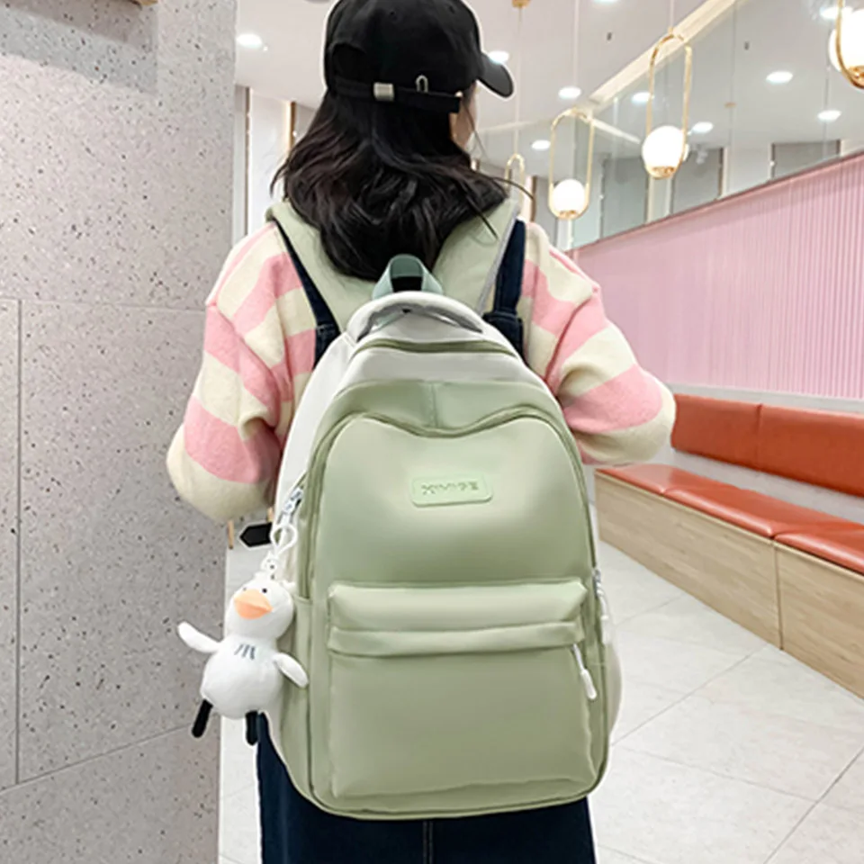 

Fashionable New Small Fresh Schoolbag Literature And Art Women's Luxury Brand Design Large-Capacity Solid Color Backpack M348